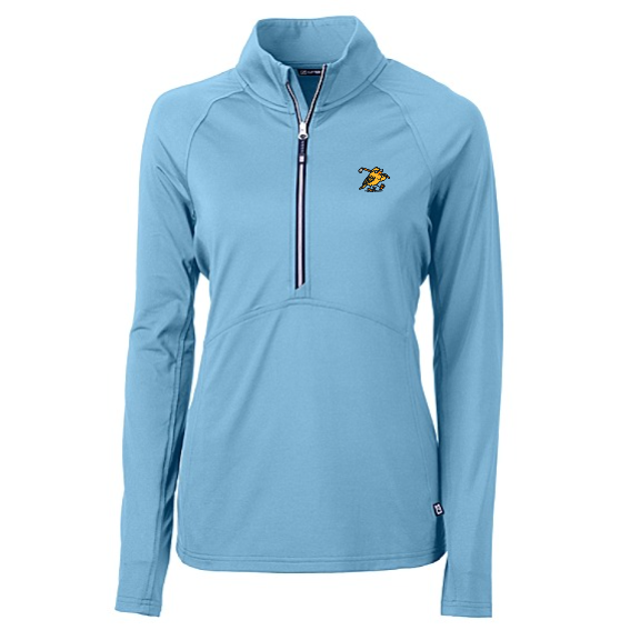 Women's Cutter & Buck soft knit golf half-zip with Yella Bird logo, Atlas