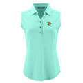 Women's Cutter & Buck sleeveless golf polo with Yella Bird logo, Fresh Mint