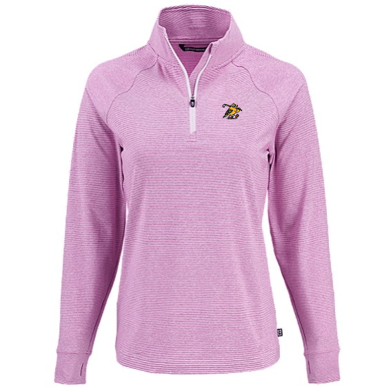 Women's Cutter & Buck soft knit golf quarter-zip with Yella Bird logo, Gelato