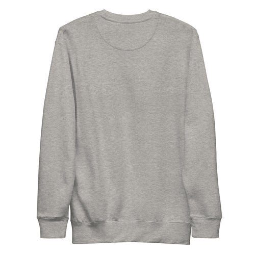 "Cool Yella Bird" golf crewneck sweatshirt in Carbon Grey, back view